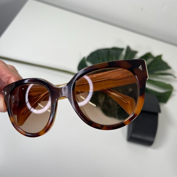 Prada Havana Brown/Brown Gradient SPR170 Cat Eye Sunglasses Size 54-22-140 - Picture 3 of 11